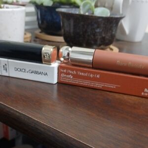 Dolce & Gabbana In My 1986 And Rare Beauty Lip Oil In Honestly